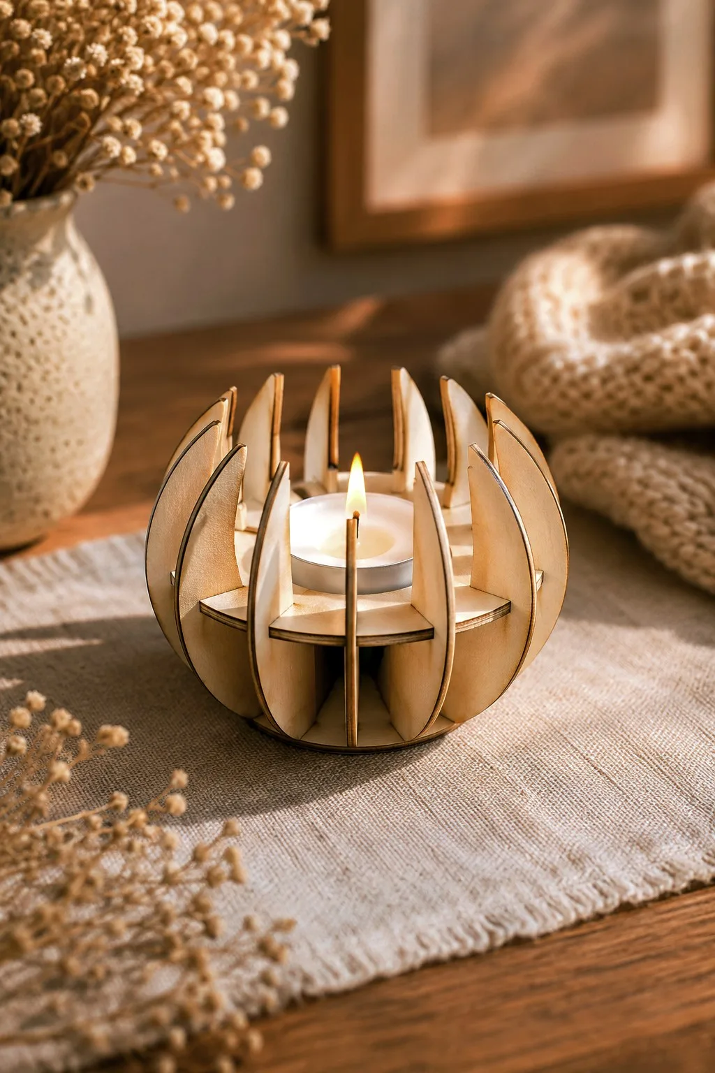 Tealight Candle Holder Laser Cut — SVG laser cut file