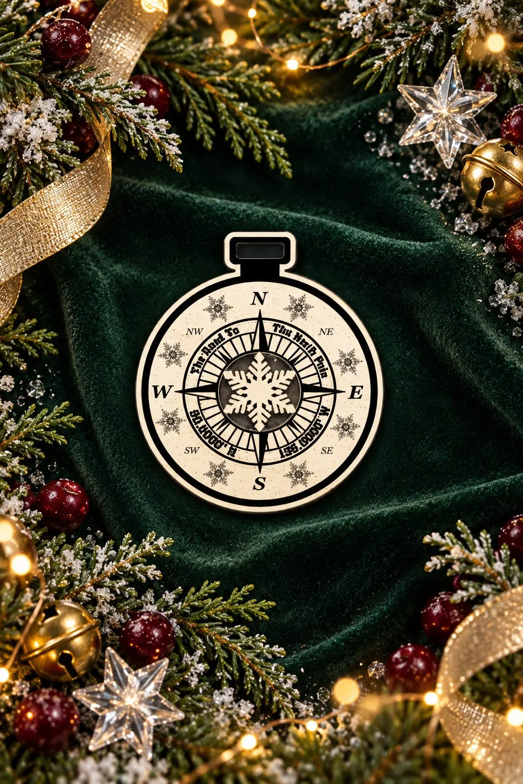 The Road to the North Pole Ornament — SVG laser cut file