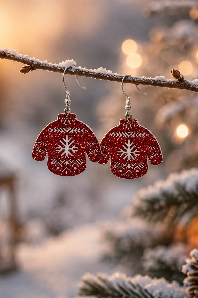 Knitted Mitten Earrings — SVG laser cut file