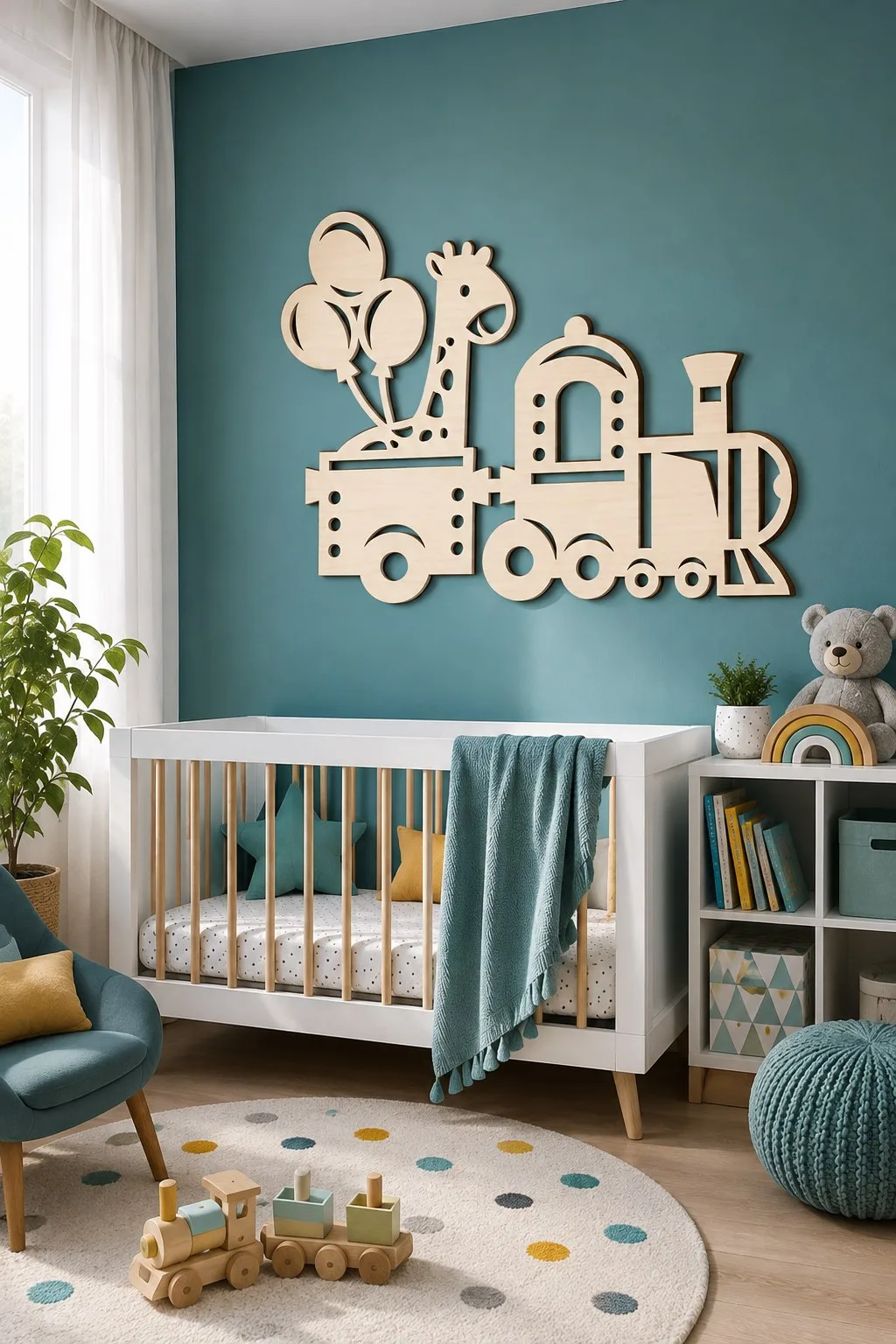 Train and Giraffe Nursery Wall Set — SVG laser cut file