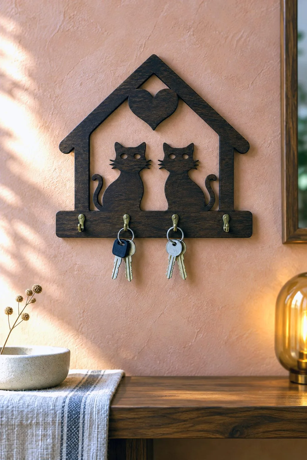 Wall Key Holder Laser Cut File — SVG laser cut file