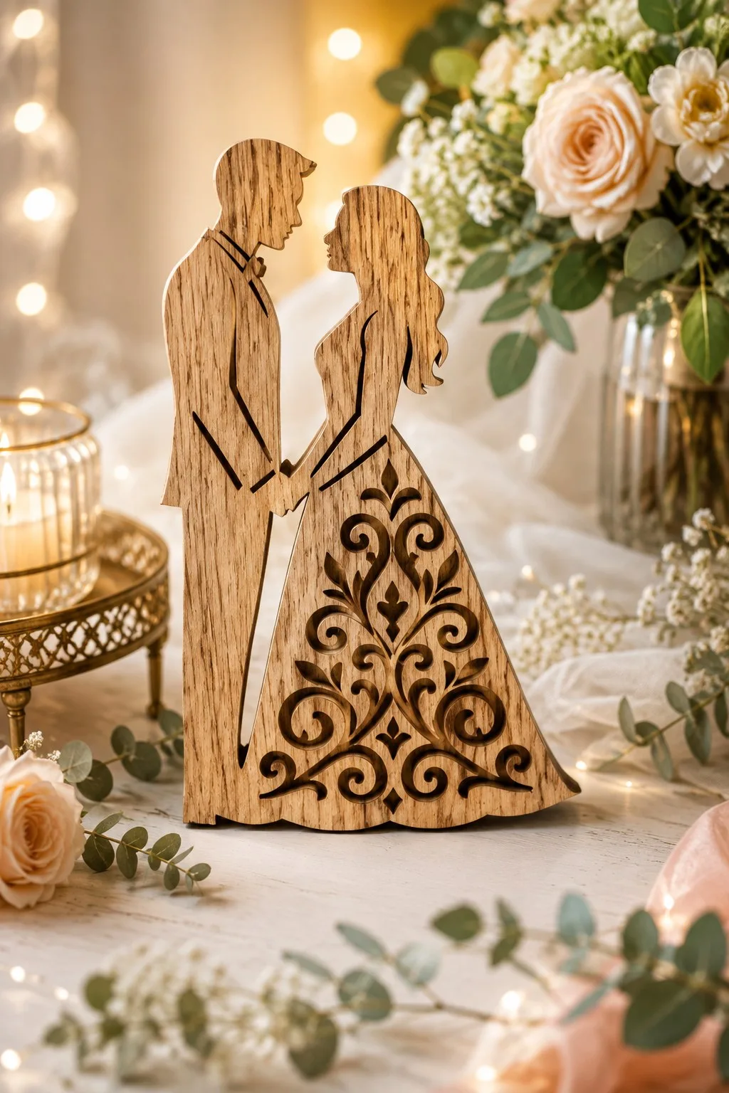 Standing Bride and Groom Silhouette — SVG laser cut file
