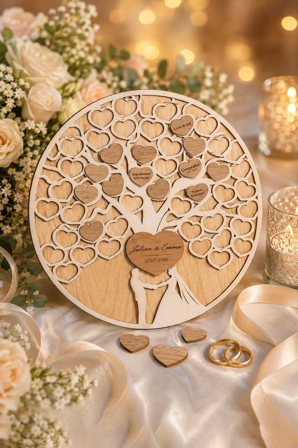 Wedding Guestbook Tree of Heart — SVG laser cut file