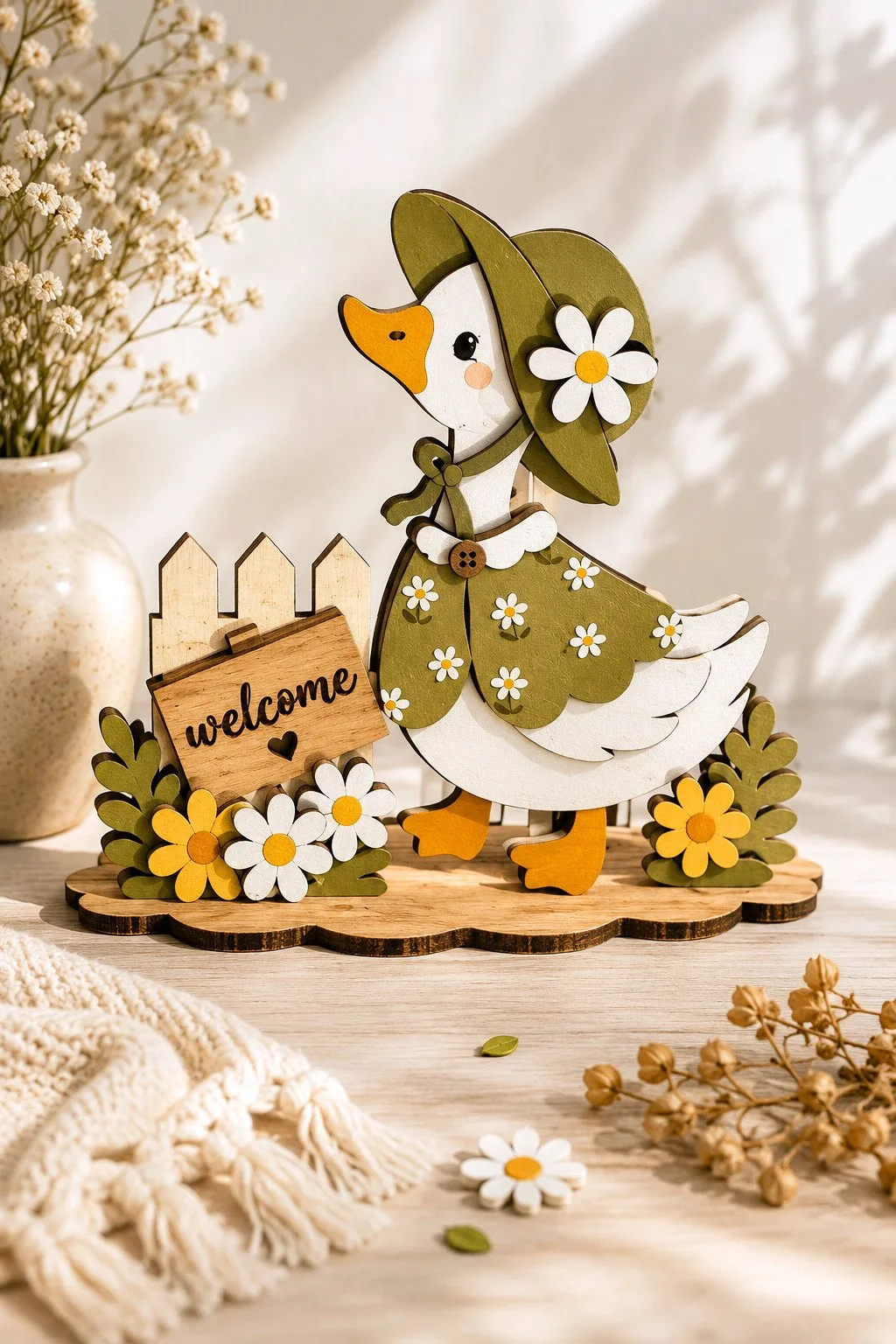 Welcome Duck Layered Laser Cut File — SVG laser cut file