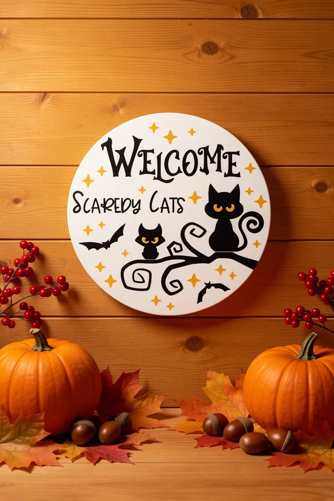 Welcome Scaredy Cats Sign — SVG laser cut file