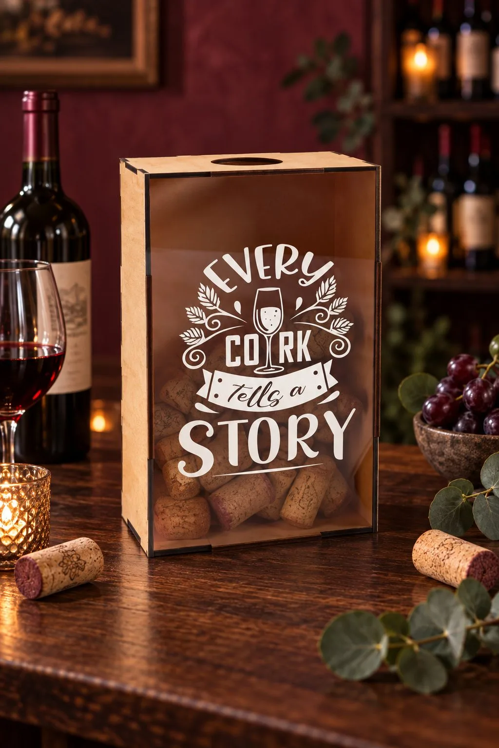 Wine Cork Box | Beer Bottle Caps Box — SVG laser cut file