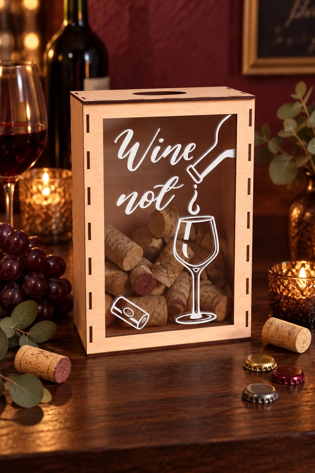 Wine Cork Box | Beer Bottle Caps Box | CNC — SVG laser cut file
