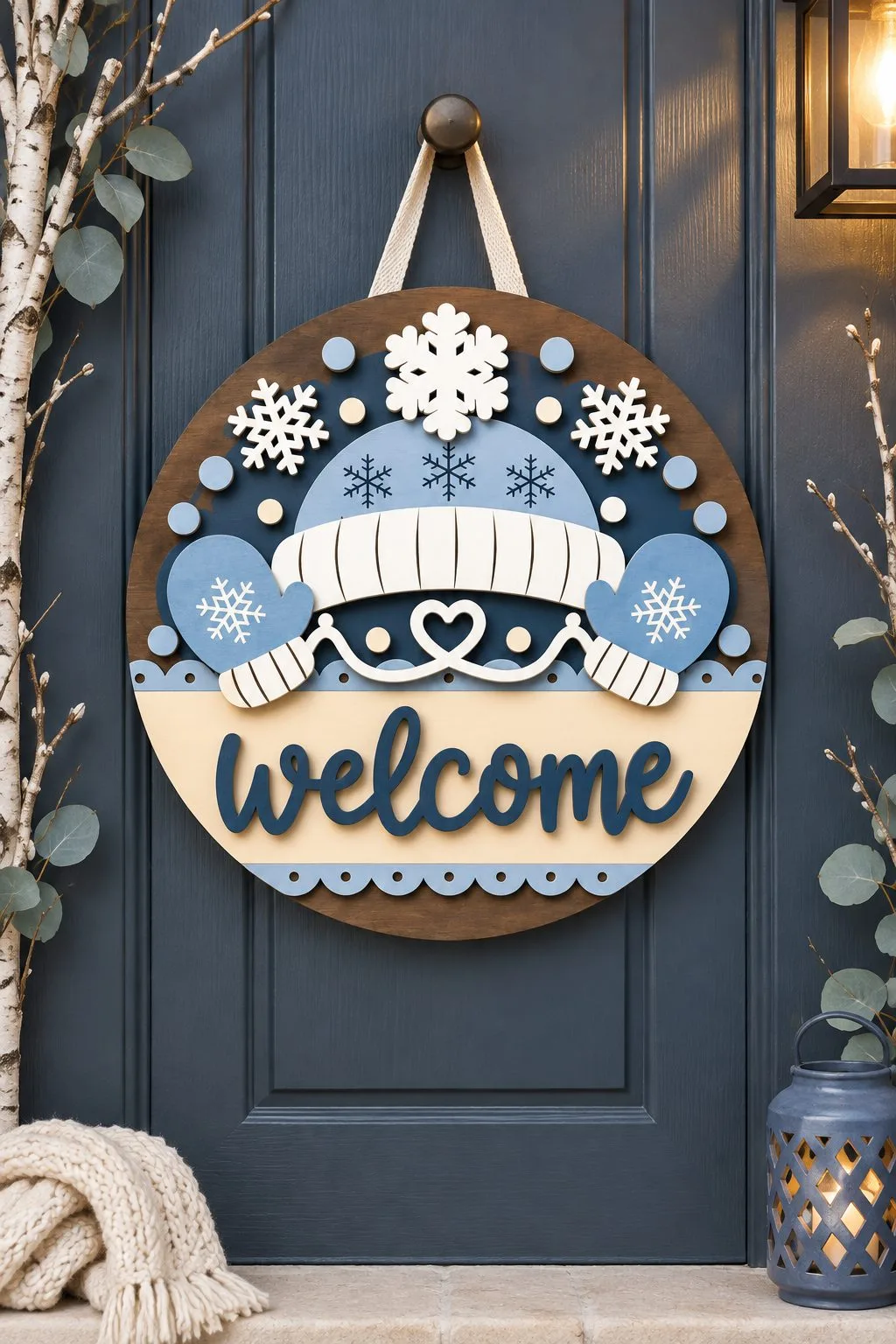 Winter Welcome Sign Laser Cut File — SVG laser cut file