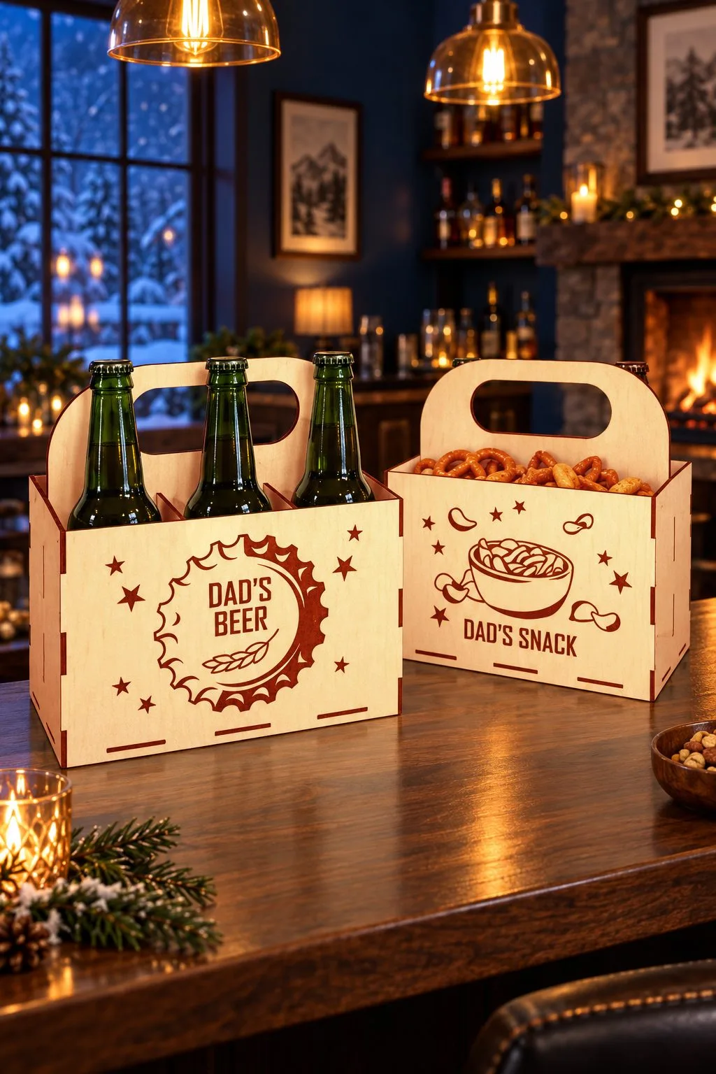 Wooden Beer and Treats Holders Bundle — SVG laser cut file