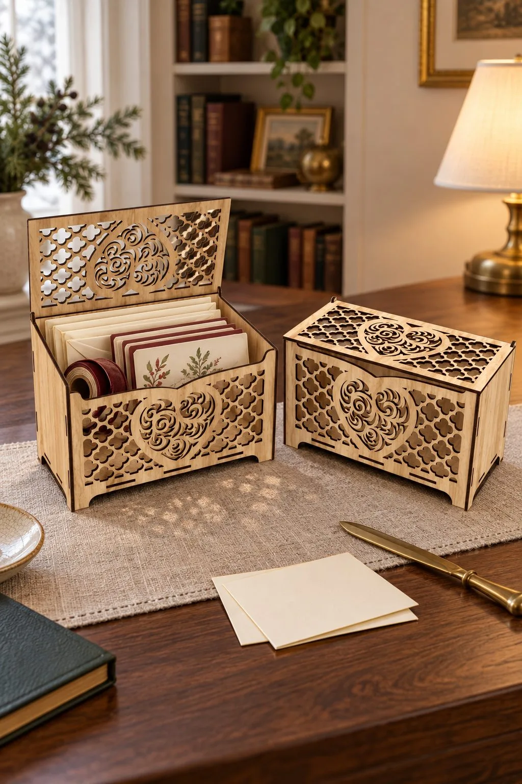 Wooden Box with Heart Laser Cut — SVG laser cut file