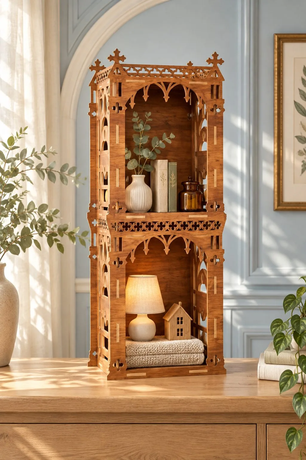 Wooden Gothic Display Shelf Laser Cut — SVG laser cut file