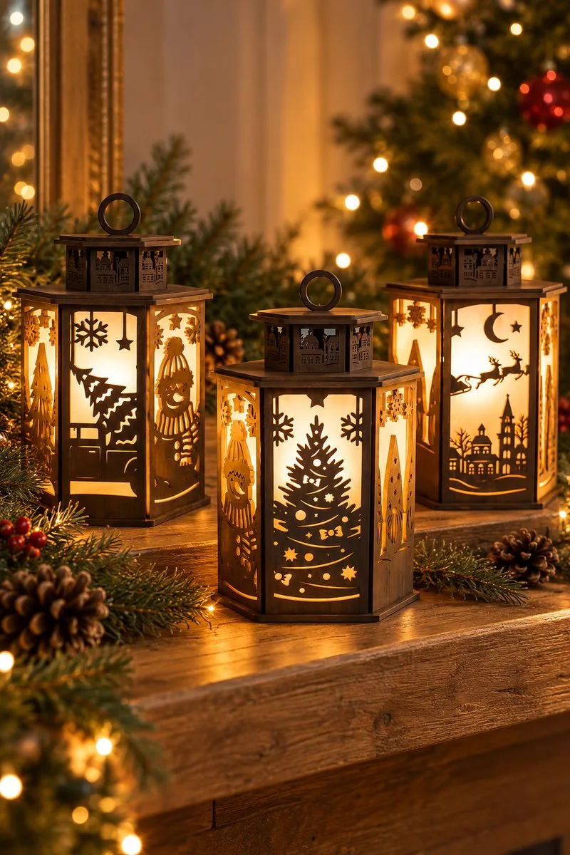3D Christmas Lantern Files — SVG laser cut lantern file