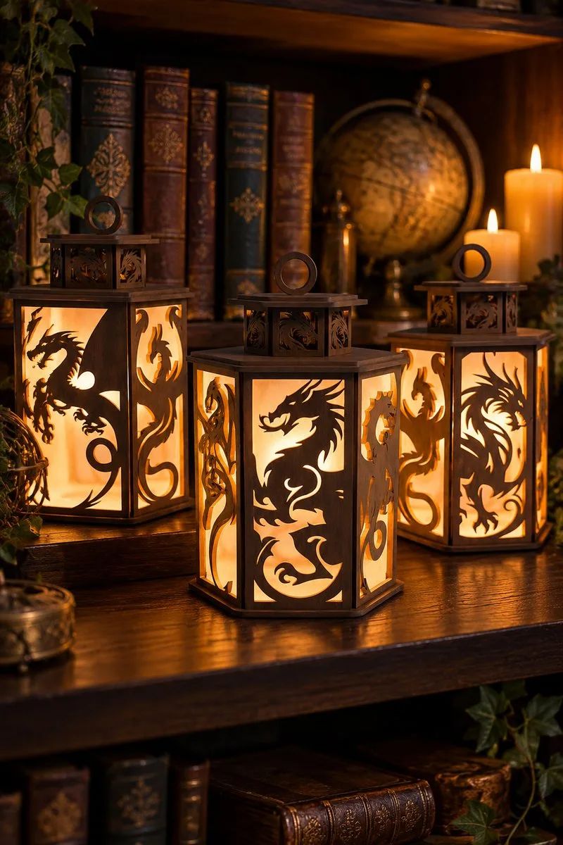 3D Dragon Lantern Laser Cut Files — SVG laser cut file
