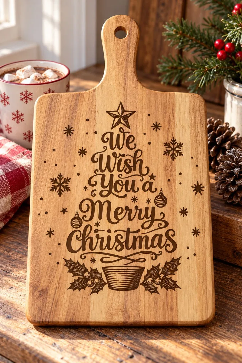Christmas Cutting Board Designs — laser engraving file