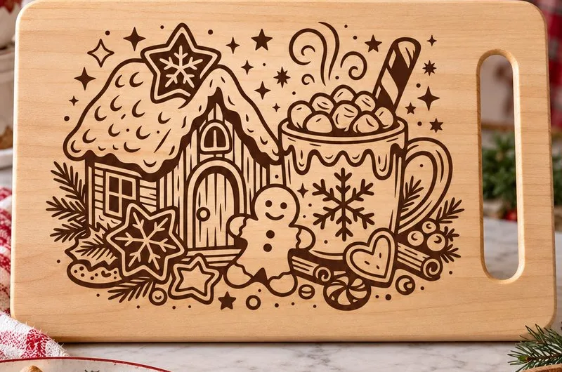 Gingerbread Christmas Cutting Board