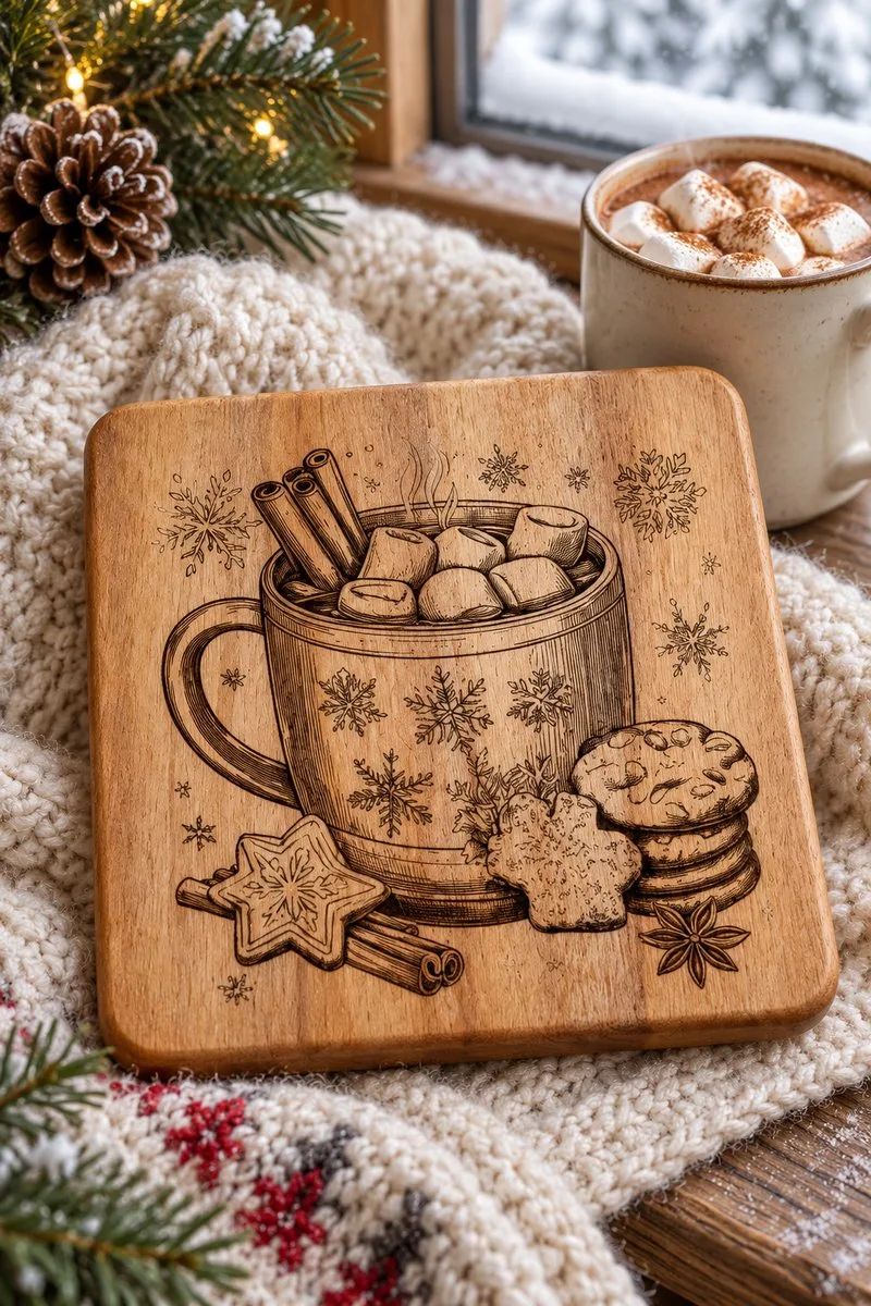 Christmas Cocoa Cutting Board Engraving — laser engraving file