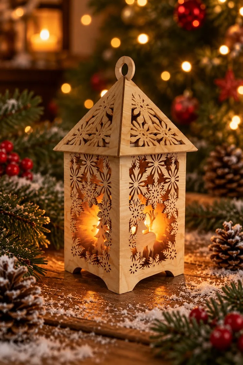 Christmas Decorative Lantern — SVG laser cut lantern file