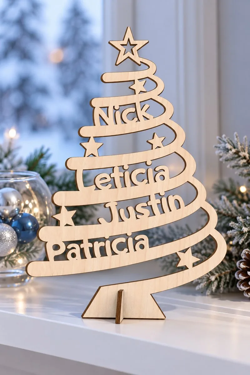 Christmas Name Tree — laser cut Christmas tree