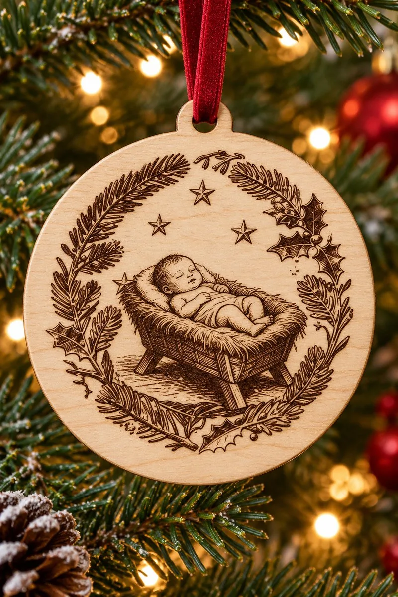 Christmas Ornament Engraving Bundle — laser engraving file