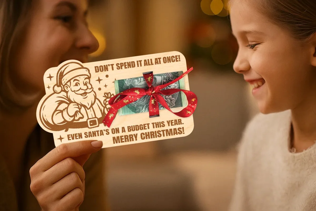 Christmas Santa Money Holder — SVG laser cut file
