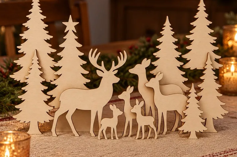 Christmas Tree and Deer Elements
