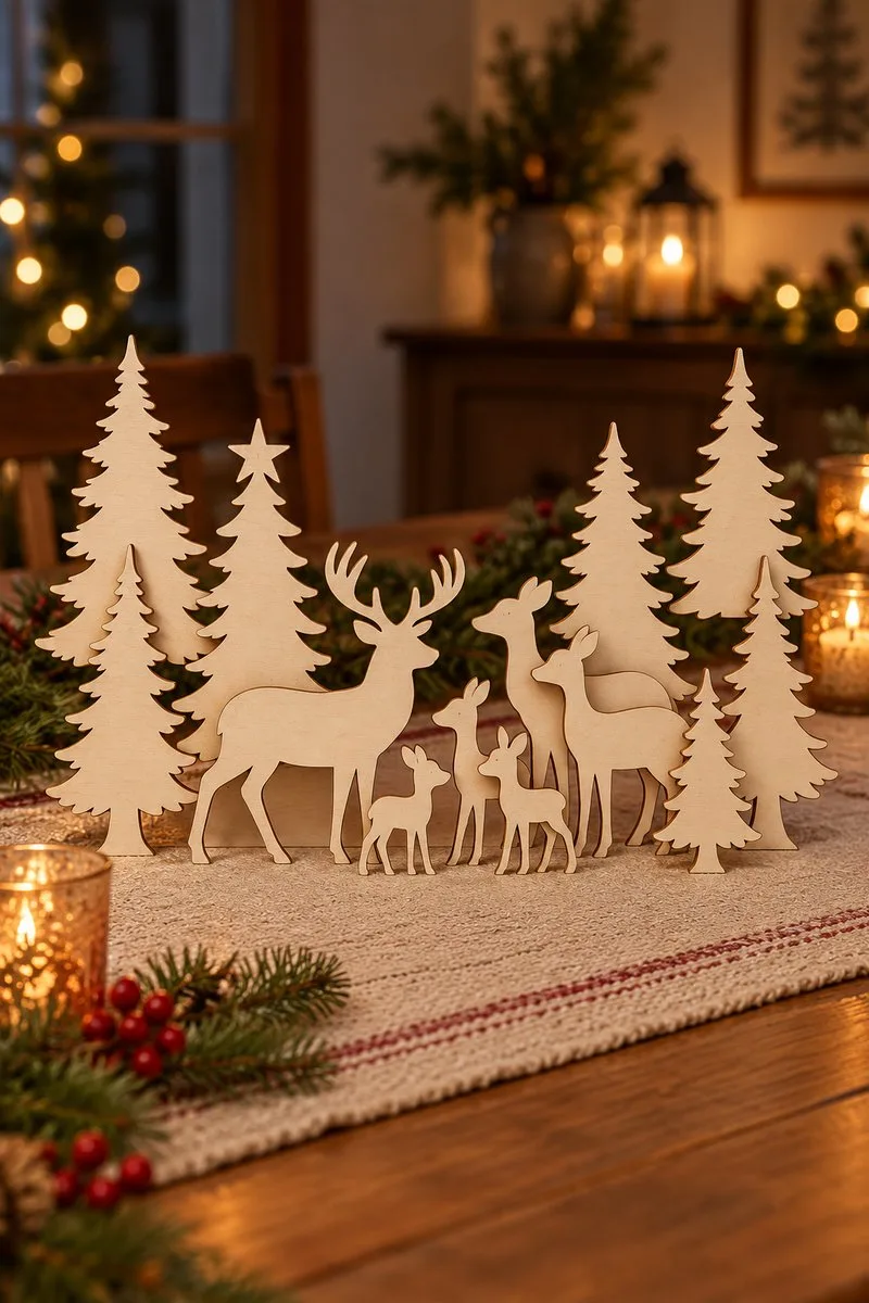 Christmas Tree and Deer Elements — laser cut Christmas tree