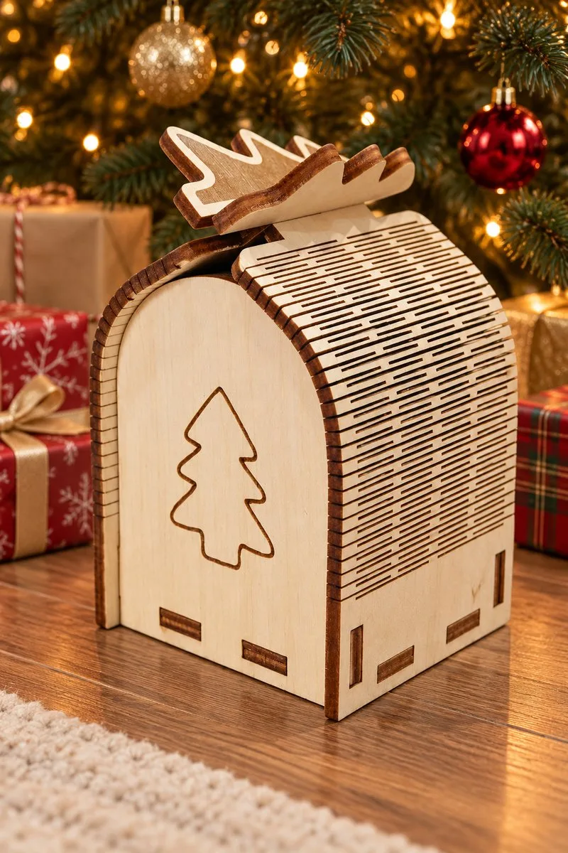 Christmas Tree Gift Box — laser cut Christmas tree