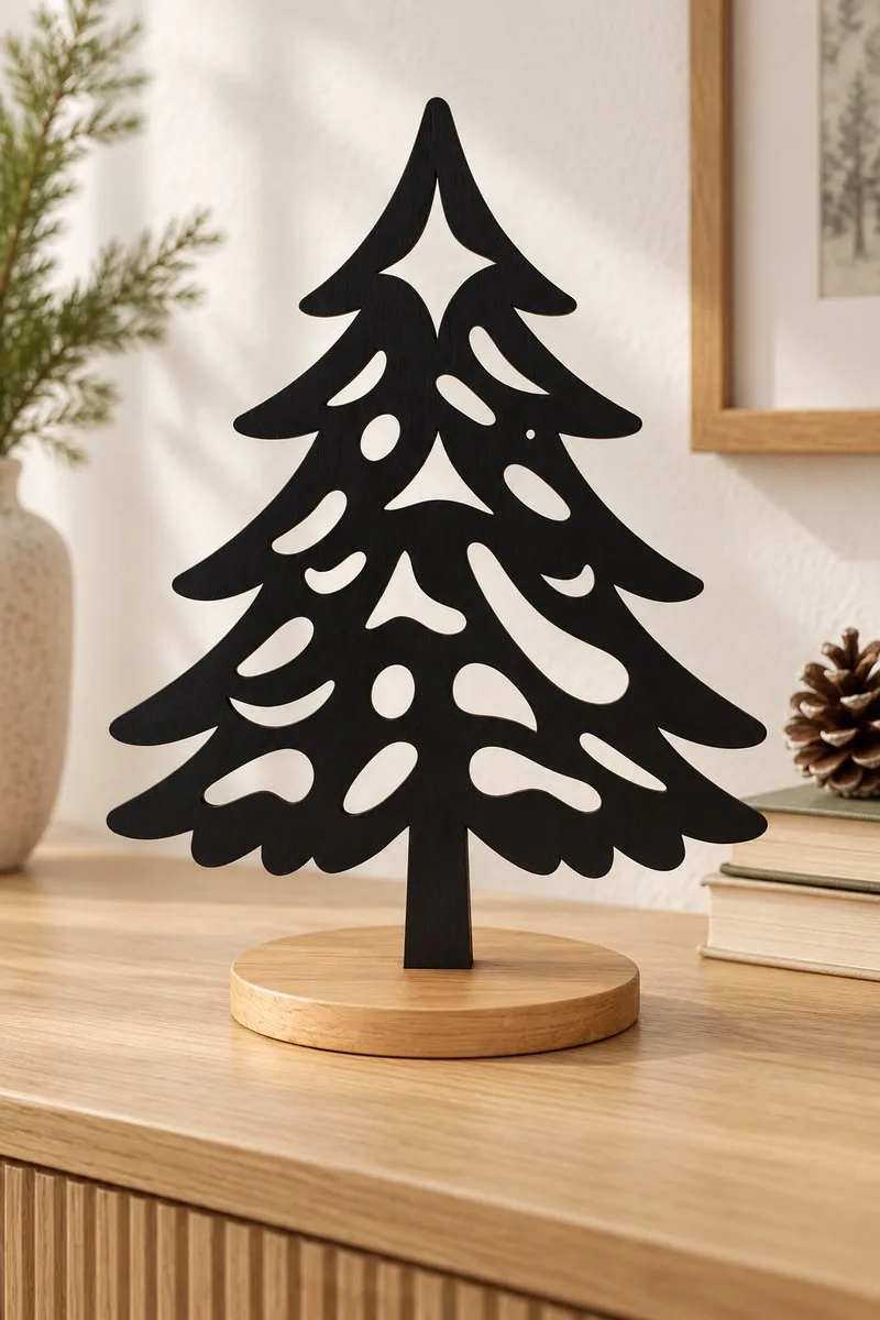 Stand-Up Christmas Tree Silhouettes — laser cut Christmas tree