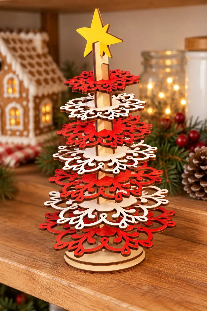 Layered 3D Christmas Tree Bundle — laser cut Christmas tree