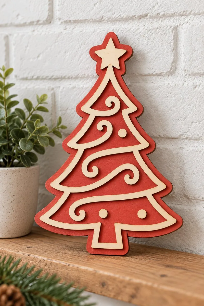 Layered Christmas Tree Decor Bundle — laser cut Christmas tree