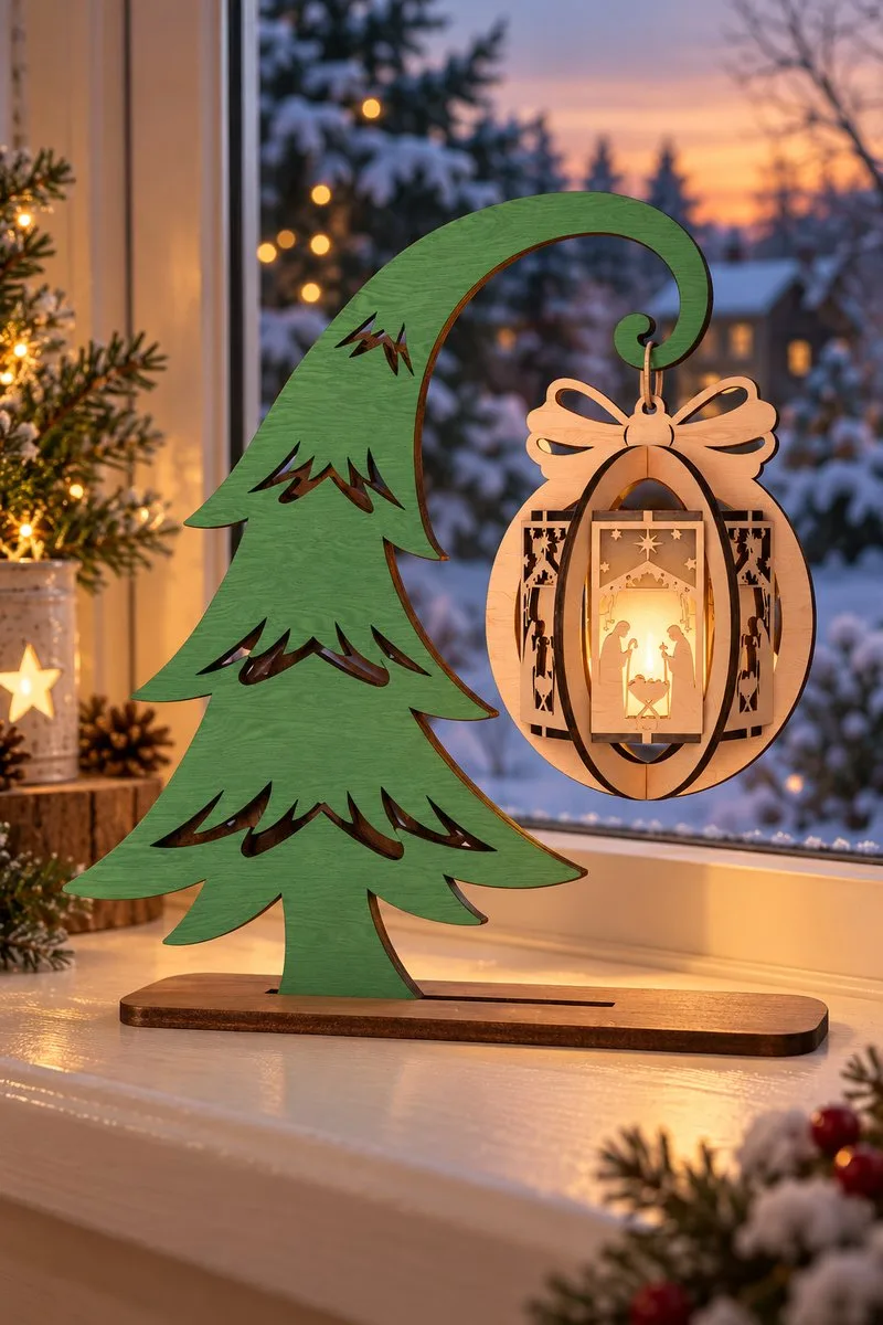 Christmas Tree Lantern Bundle — laser cut Christmas tree
