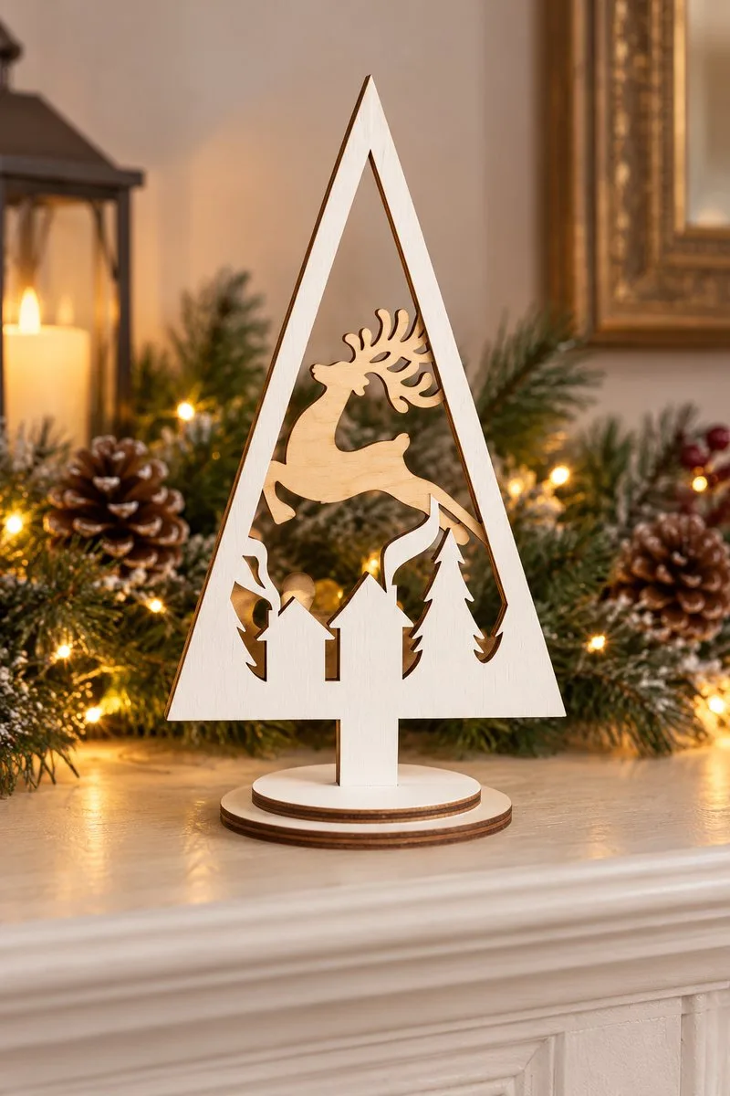 Christmas Tree Scene Stands Bundle — laser cut Christmas tree