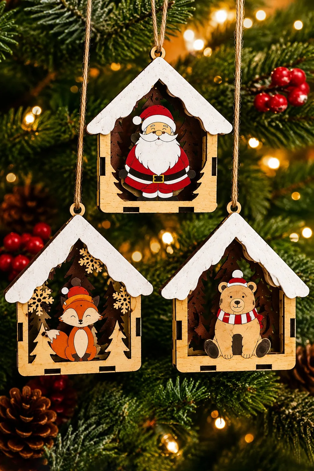House Frame Character Ornaments — SVG laser cut file