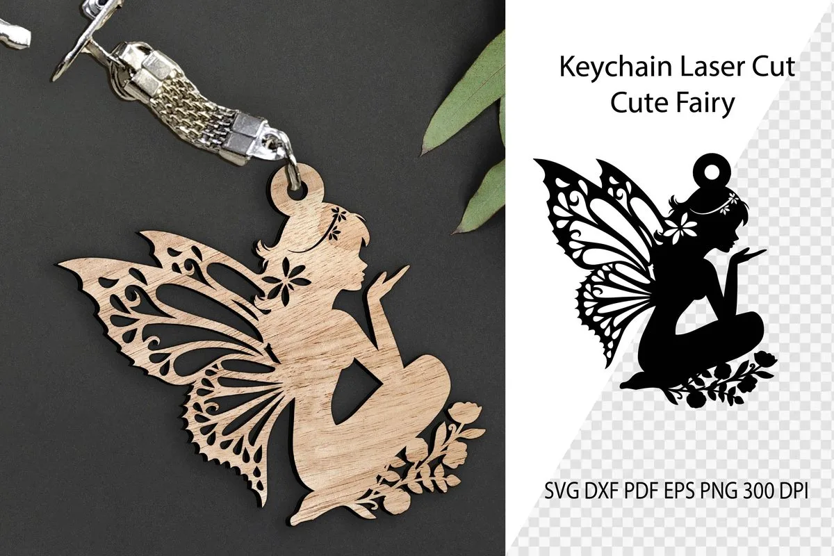 Fairy Laser Cut Keychain — SVG laser cut file