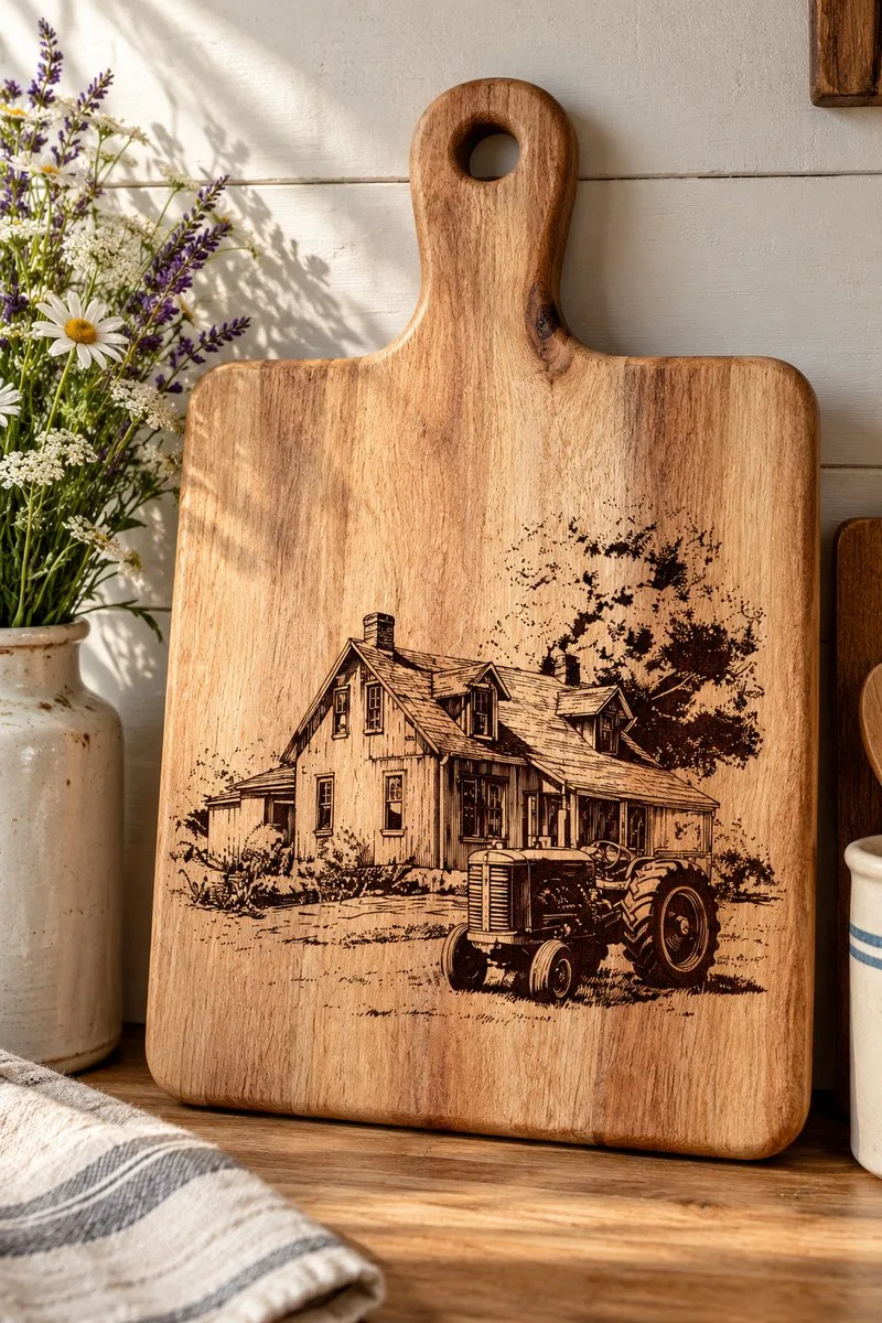 Farmhouse Cutting Board Laser Engraving — laser engraving file