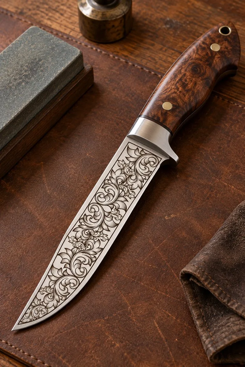 Ka-Bar Knife Scroll Engraving Design — laser engraving file
