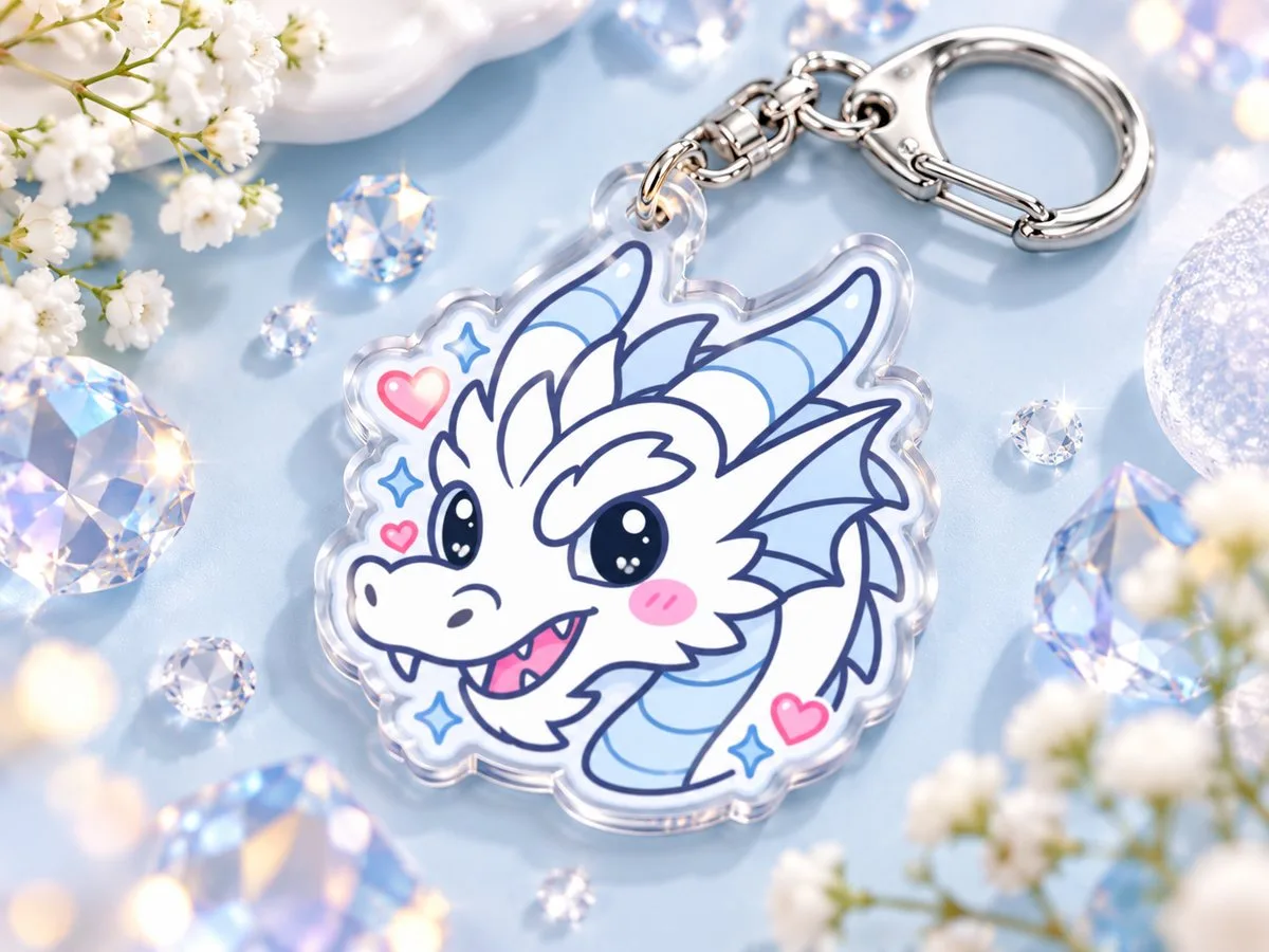 Kawaii Dragon Laser Cut Keychain — SVG laser cut file