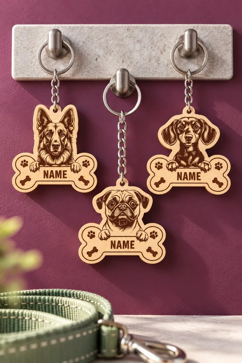 Keychain Peeking Dog Laser Cut — SVG laser cut file
