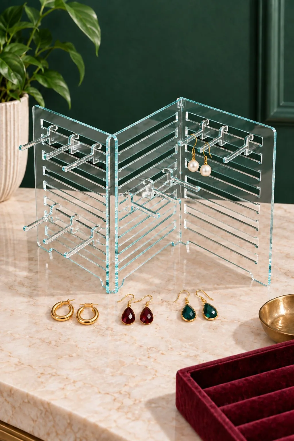Keychain and Jewelry Display Stand in acrylic — SVG laser cut file