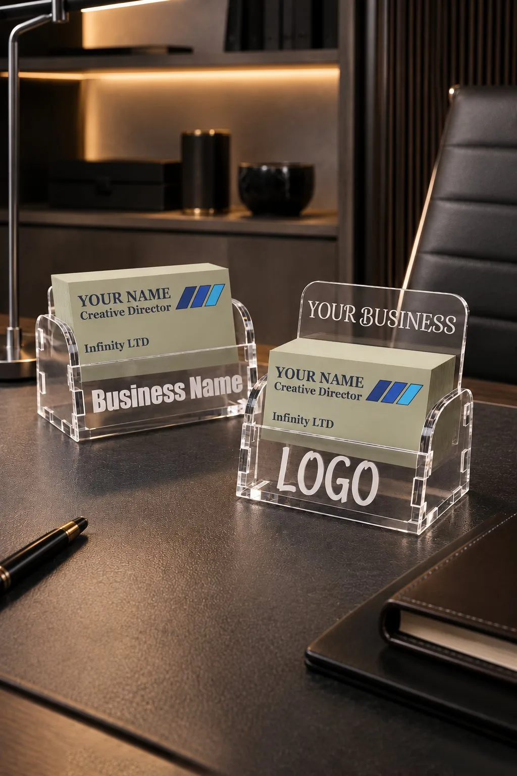Business Card Holder You Engrave With Your Name in acrylic — SVG laser cut file