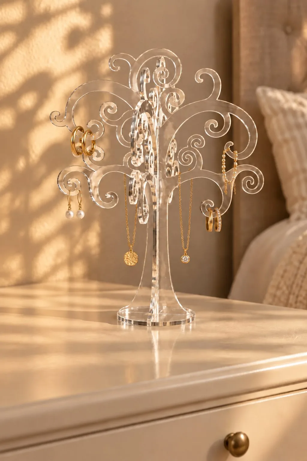 Curly Tree Jewelry Stand in acrylic — SVG laser cut file