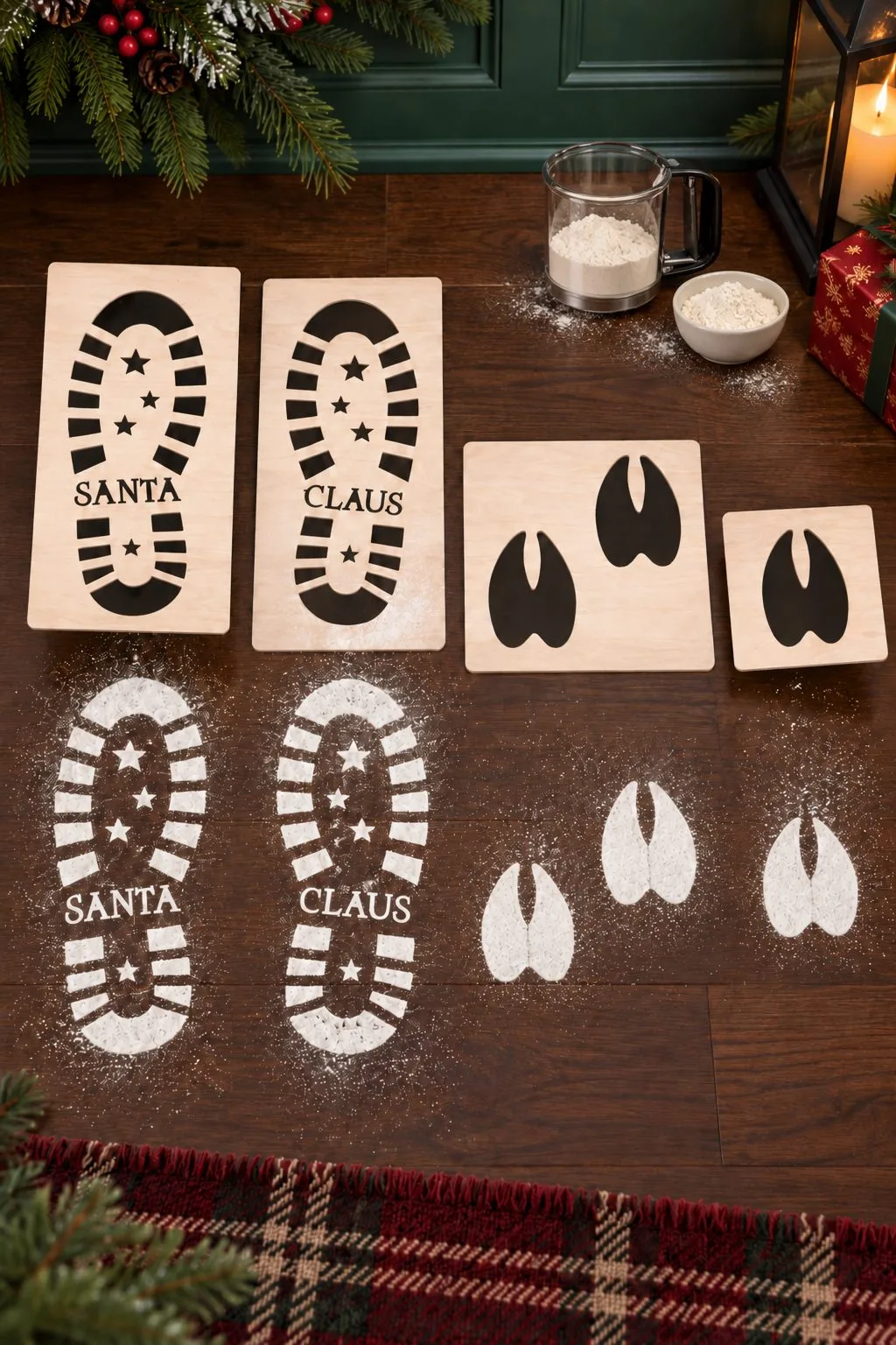 Laser Cut Santa Footprint Stencil — SVG laser cut file