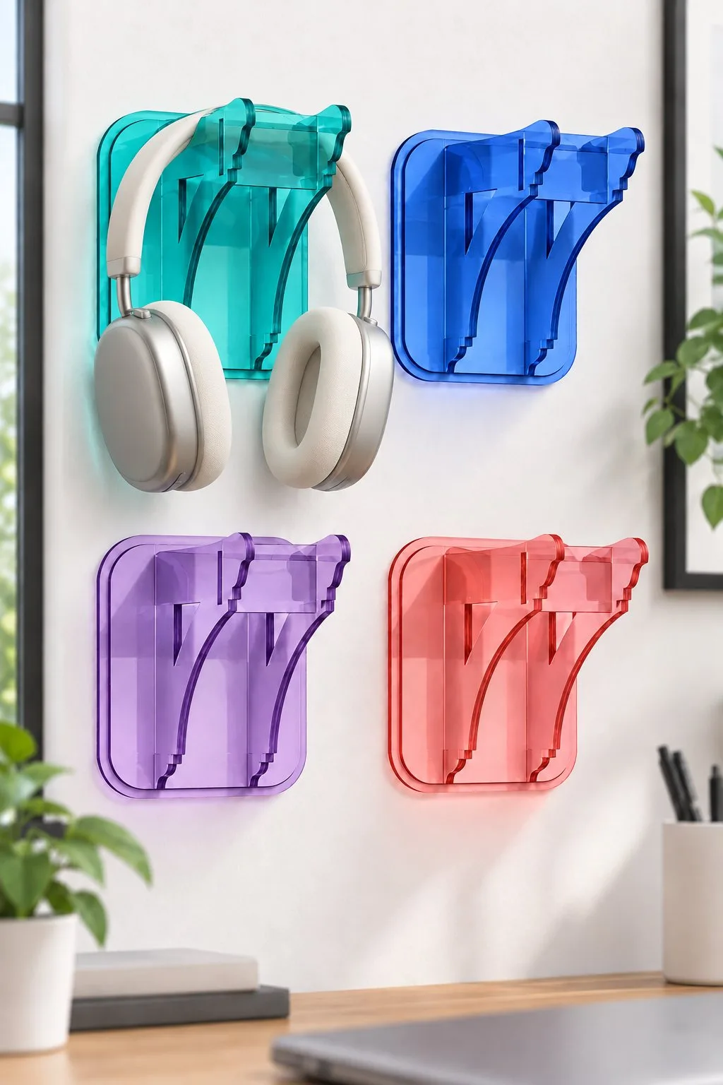 Wall Headphone Bracket in acrylic — SVG laser cut file