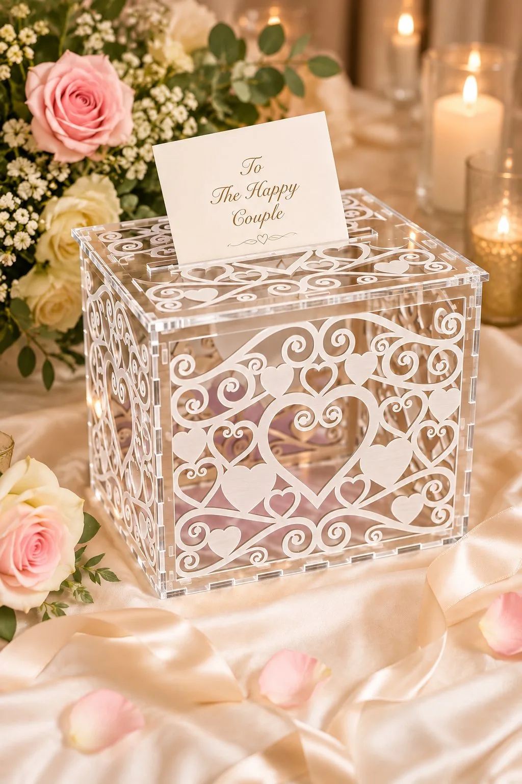 Laser Cut Wedding Card Box in acrylic — SVG laser cut file