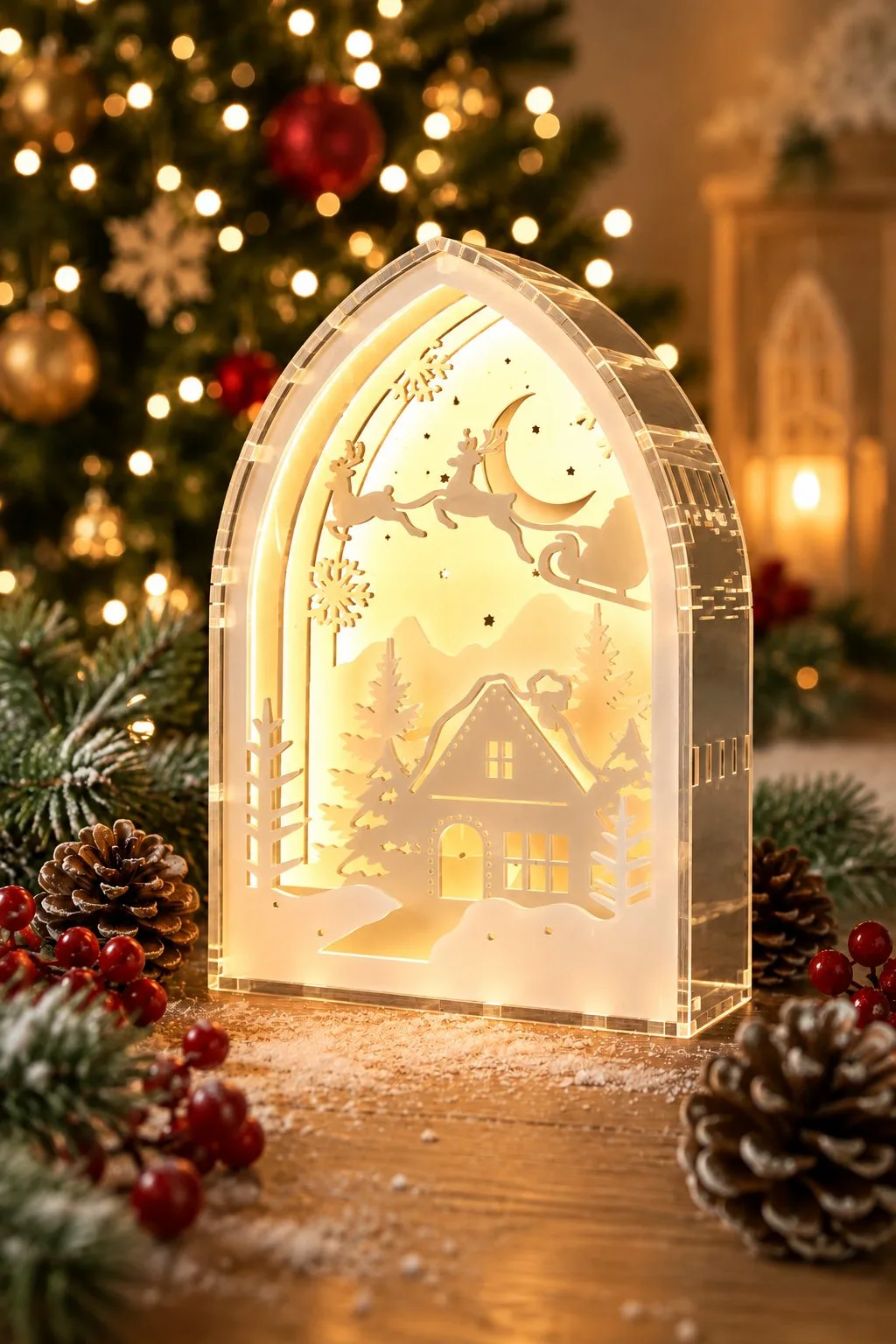 Layered Christmas Lantern Arch in acrylic — SVG laser cut file