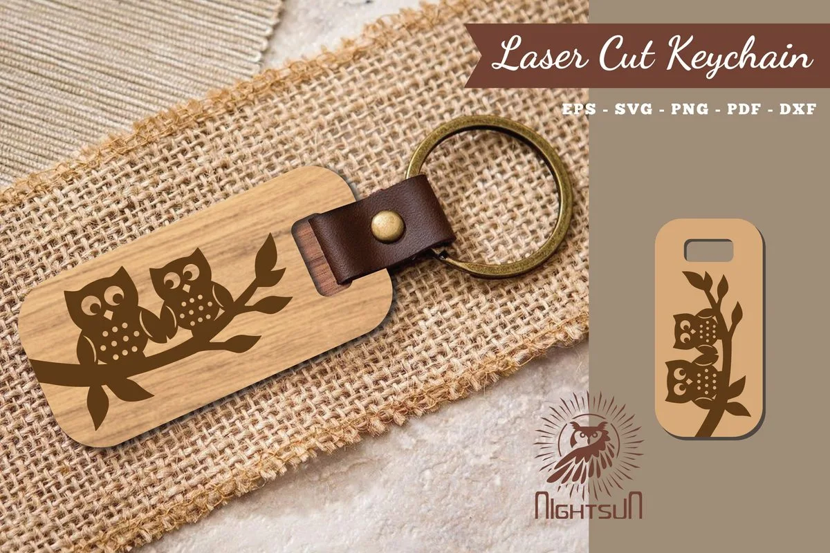 Owl Laser Cut Keychain 2 — SVG laser cut file