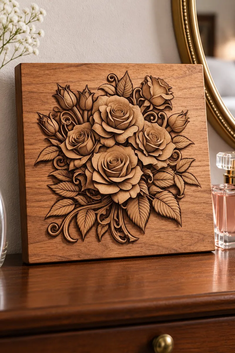 Rose Bouquet Laser Engraving File — laser engraving file