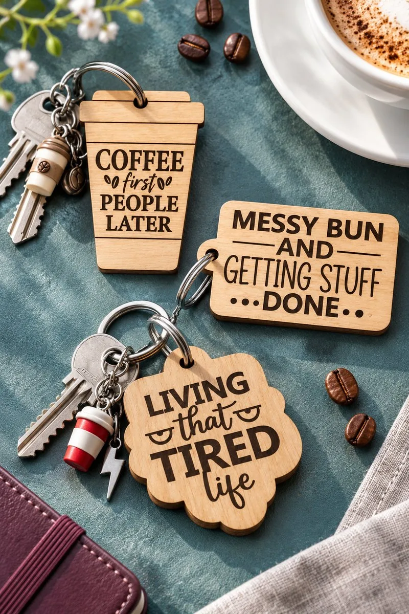 Sarcastic Quotes Keychain Laser Cut Set — SVG laser cut file