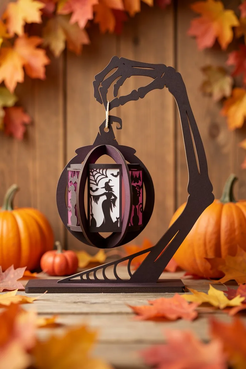Skeleton Hand Lantern — SVG laser cut lantern file