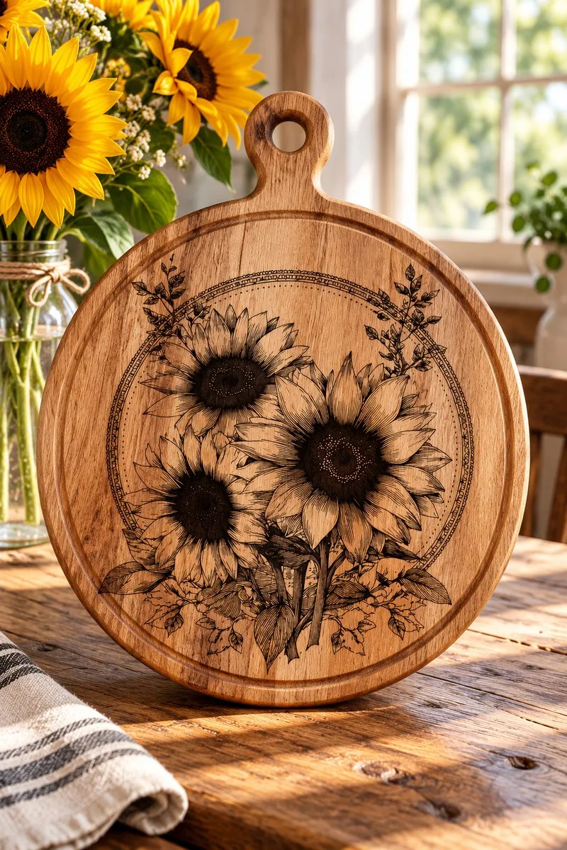 Sunflowers Laser Engraving File — laser engraving file